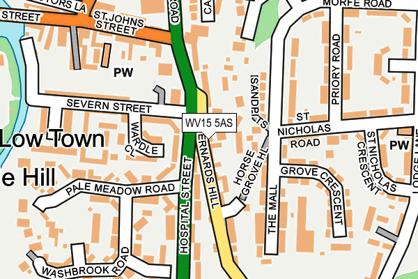 WV15 5AS map - OS OpenMap – Local (Ordnance Survey)