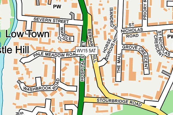 WV15 5AT map - OS OpenMap – Local (Ordnance Survey)
