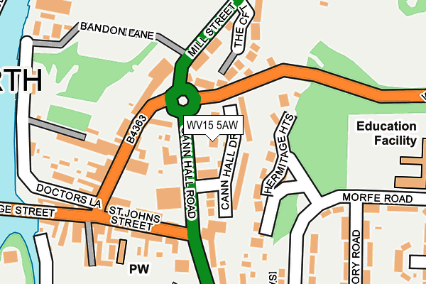 WV15 5AW map - OS OpenMap – Local (Ordnance Survey)