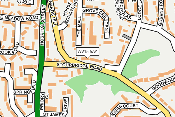 WV15 5AY map - OS OpenMap – Local (Ordnance Survey)