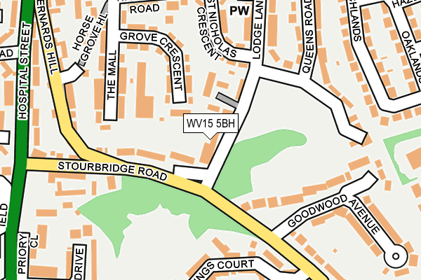 WV15 5BH map - OS OpenMap – Local (Ordnance Survey)