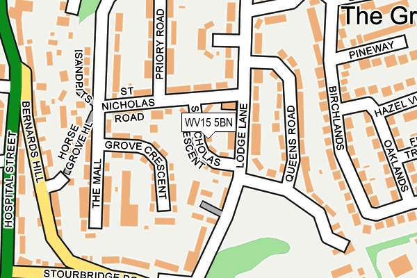 WV15 5BN map - OS OpenMap – Local (Ordnance Survey)