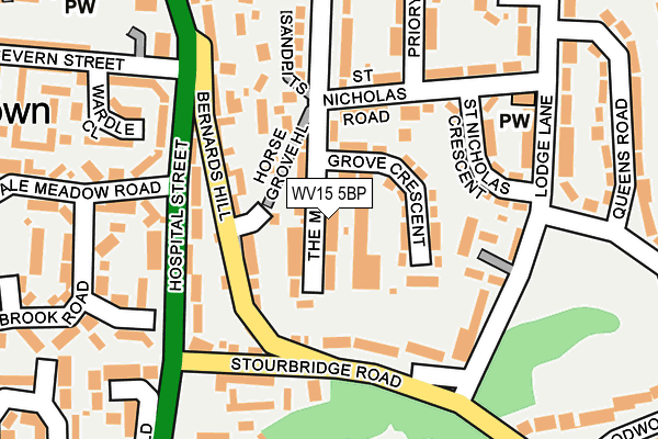 WV15 5BP map - OS OpenMap – Local (Ordnance Survey)