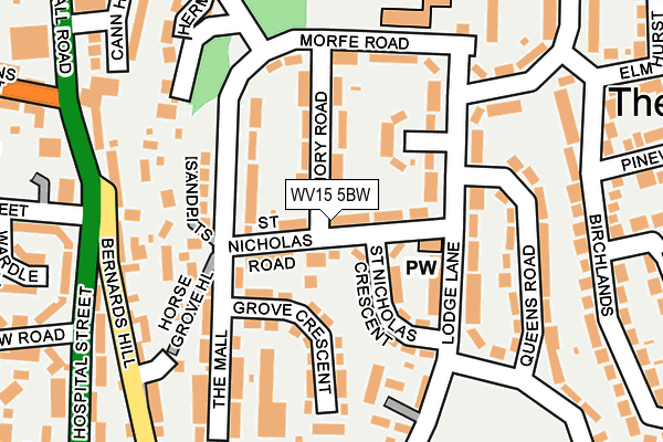 WV15 5BW map - OS OpenMap – Local (Ordnance Survey)