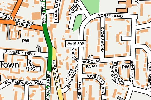 WV15 5DB map - OS OpenMap – Local (Ordnance Survey)