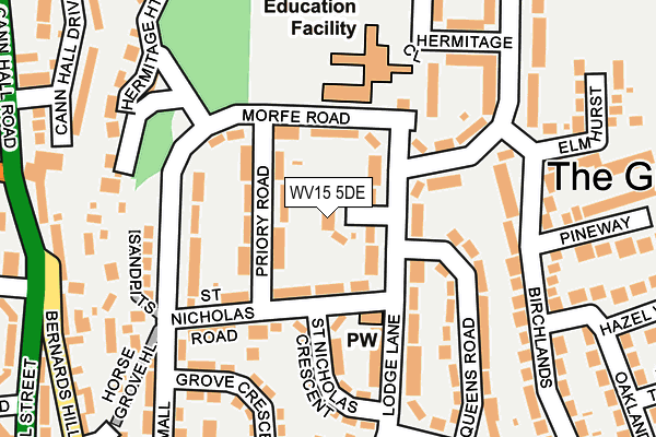 WV15 5DE map - OS OpenMap – Local (Ordnance Survey)