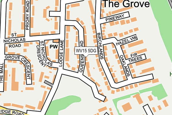 WV15 5DG map - OS OpenMap – Local (Ordnance Survey)