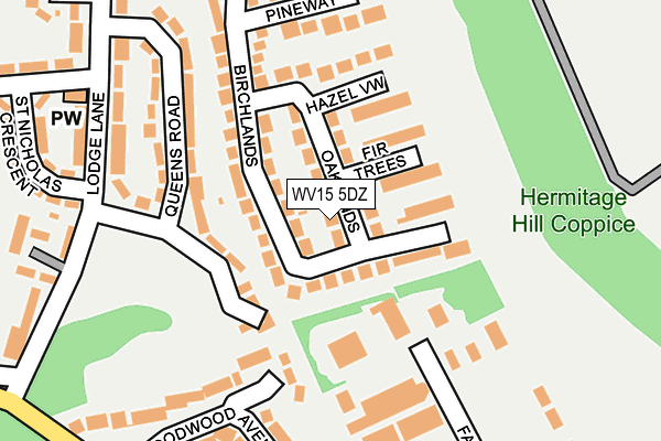 WV15 5DZ map - OS OpenMap – Local (Ordnance Survey)