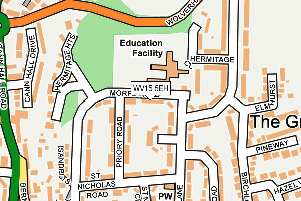 WV15 5EH map - OS OpenMap – Local (Ordnance Survey)