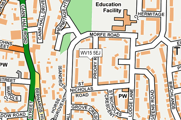 WV15 5EJ map - OS OpenMap – Local (Ordnance Survey)