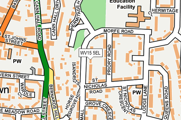 WV15 5EL map - OS OpenMap – Local (Ordnance Survey)