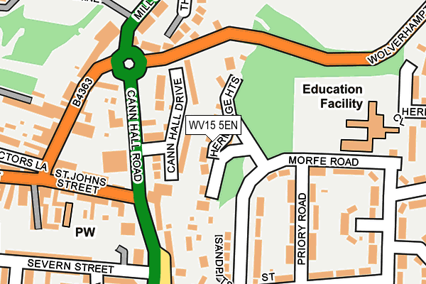 WV15 5EN map - OS OpenMap – Local (Ordnance Survey)