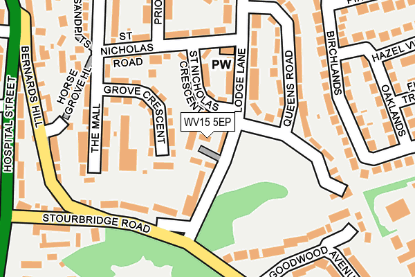 WV15 5EP map - OS OpenMap – Local (Ordnance Survey)