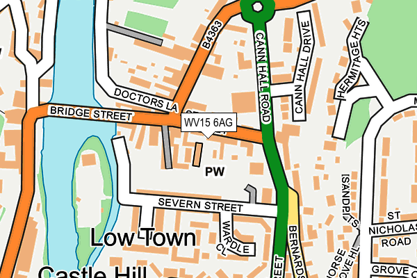 WV15 6AG map - OS OpenMap – Local (Ordnance Survey)