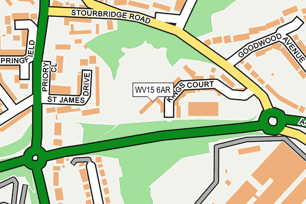 WV15 6AR map - OS OpenMap – Local (Ordnance Survey)