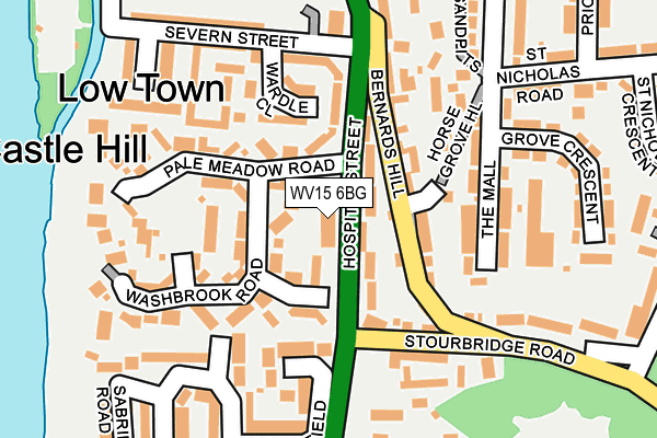 WV15 6BG map - OS OpenMap – Local (Ordnance Survey)