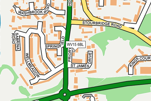 WV15 6BL map - OS OpenMap – Local (Ordnance Survey)