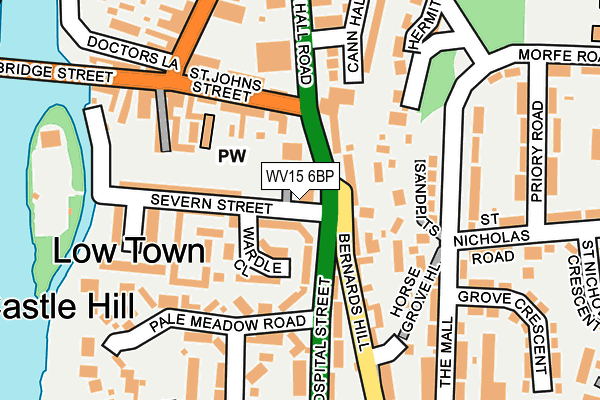 WV15 6BP map - OS OpenMap – Local (Ordnance Survey)