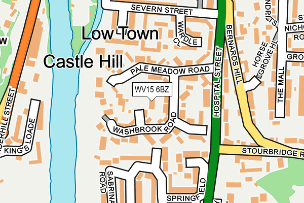 WV15 6BZ map - OS OpenMap – Local (Ordnance Survey)