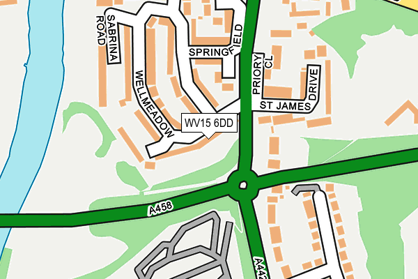 WV15 6DD map - OS OpenMap – Local (Ordnance Survey)