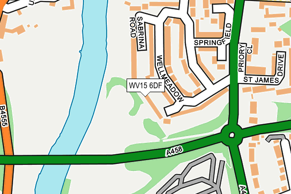 WV15 6DF map - OS OpenMap – Local (Ordnance Survey)