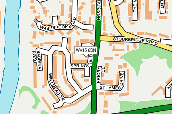 WV15 6DN map - OS OpenMap – Local (Ordnance Survey)