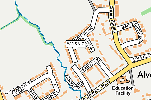 WV15 6JZ map - OS OpenMap – Local (Ordnance Survey)