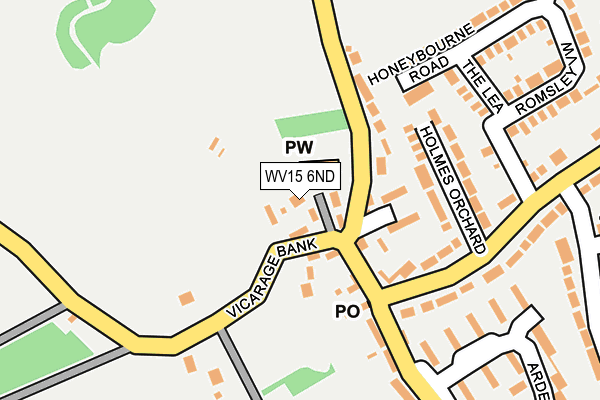 WV15 6ND map - OS OpenMap – Local (Ordnance Survey)