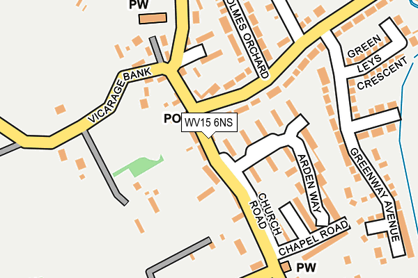WV15 6NS map - OS OpenMap – Local (Ordnance Survey)