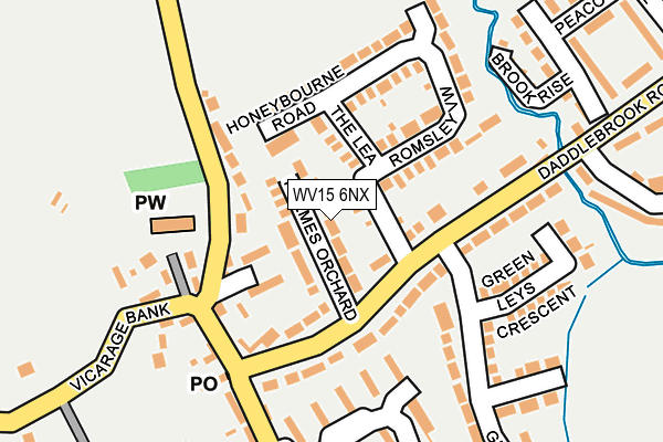 WV15 6NX map - OS OpenMap – Local (Ordnance Survey)