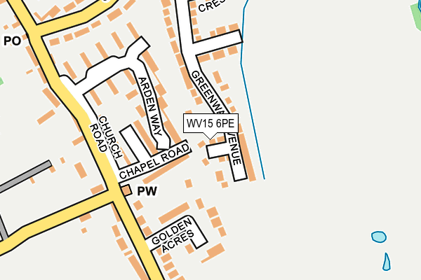 WV15 6PE map - OS OpenMap – Local (Ordnance Survey)