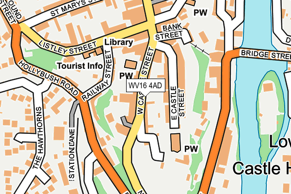 WV16 4AD map - OS OpenMap – Local (Ordnance Survey)
