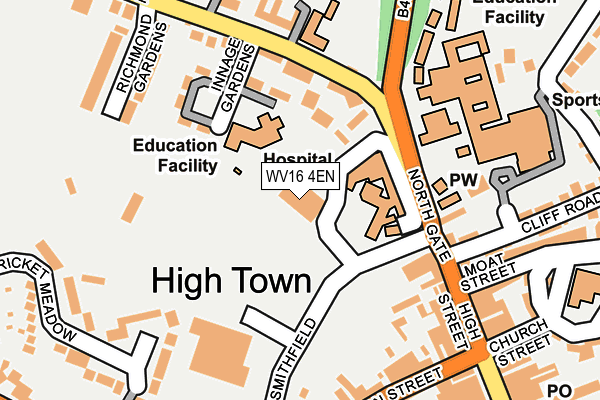 WV16 4EN map - OS OpenMap – Local (Ordnance Survey)