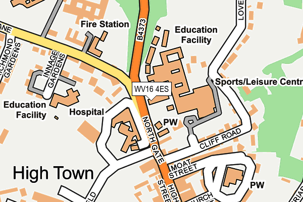 WV16 4ES map - OS OpenMap – Local (Ordnance Survey)