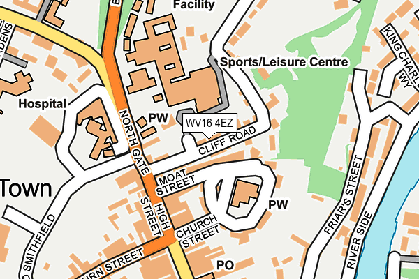 WV16 4EZ map - OS OpenMap – Local (Ordnance Survey)