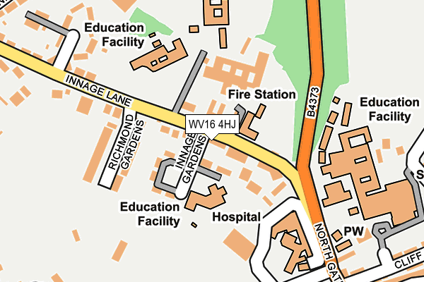 WV16 4HJ map - OS OpenMap – Local (Ordnance Survey)