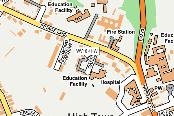 WV16 4HW map - OS OpenMap – Local (Ordnance Survey)