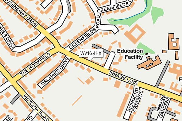 WV16 4HX map - OS OpenMap – Local (Ordnance Survey)