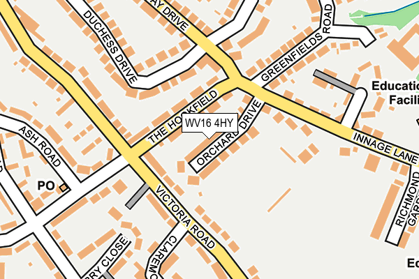WV16 4HY map - OS OpenMap – Local (Ordnance Survey)