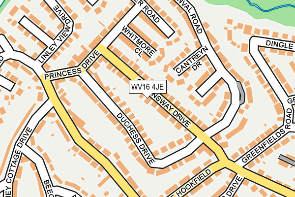 WV16 4JE map - OS OpenMap – Local (Ordnance Survey)