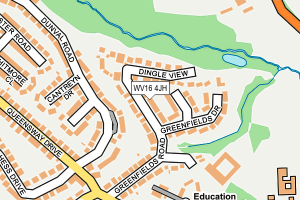 WV16 4JH map - OS OpenMap – Local (Ordnance Survey)
