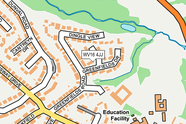 WV16 4JJ map - OS OpenMap – Local (Ordnance Survey)