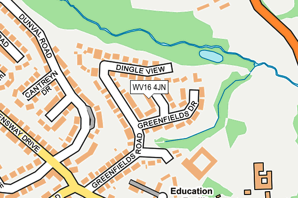 WV16 4JN map - OS OpenMap – Local (Ordnance Survey)