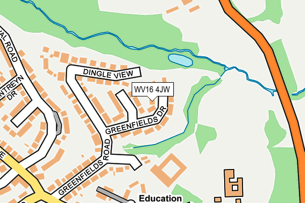 WV16 4JW map - OS OpenMap – Local (Ordnance Survey)