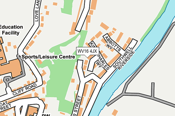 WV16 4JX map - OS OpenMap – Local (Ordnance Survey)