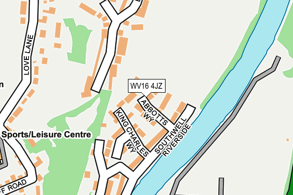 WV16 4JZ map - OS OpenMap – Local (Ordnance Survey)