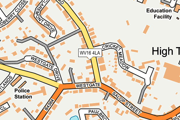 WV16 4LA map - OS OpenMap – Local (Ordnance Survey)