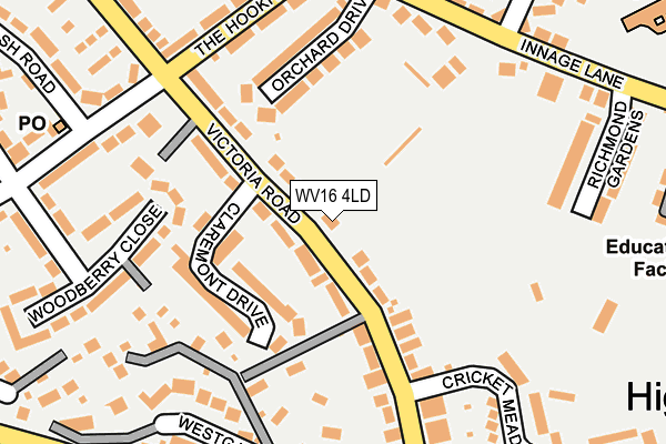 WV16 4LD map - OS OpenMap – Local (Ordnance Survey)