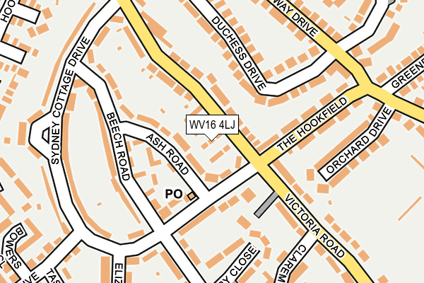 WV16 4LJ map - OS OpenMap – Local (Ordnance Survey)