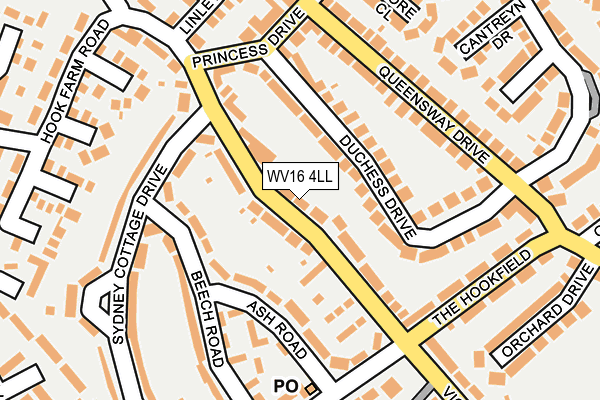 WV16 4LL map - OS OpenMap – Local (Ordnance Survey)